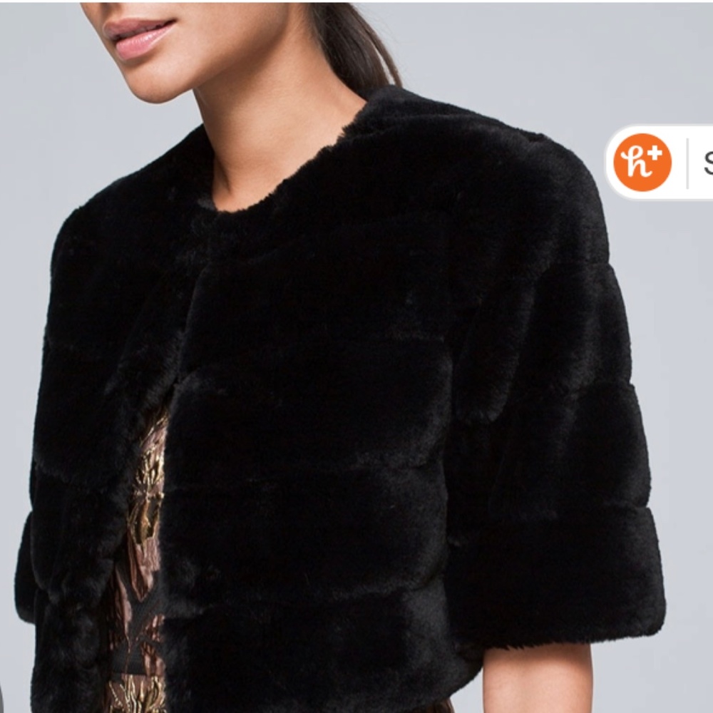 Black Faux Fur Bolero
